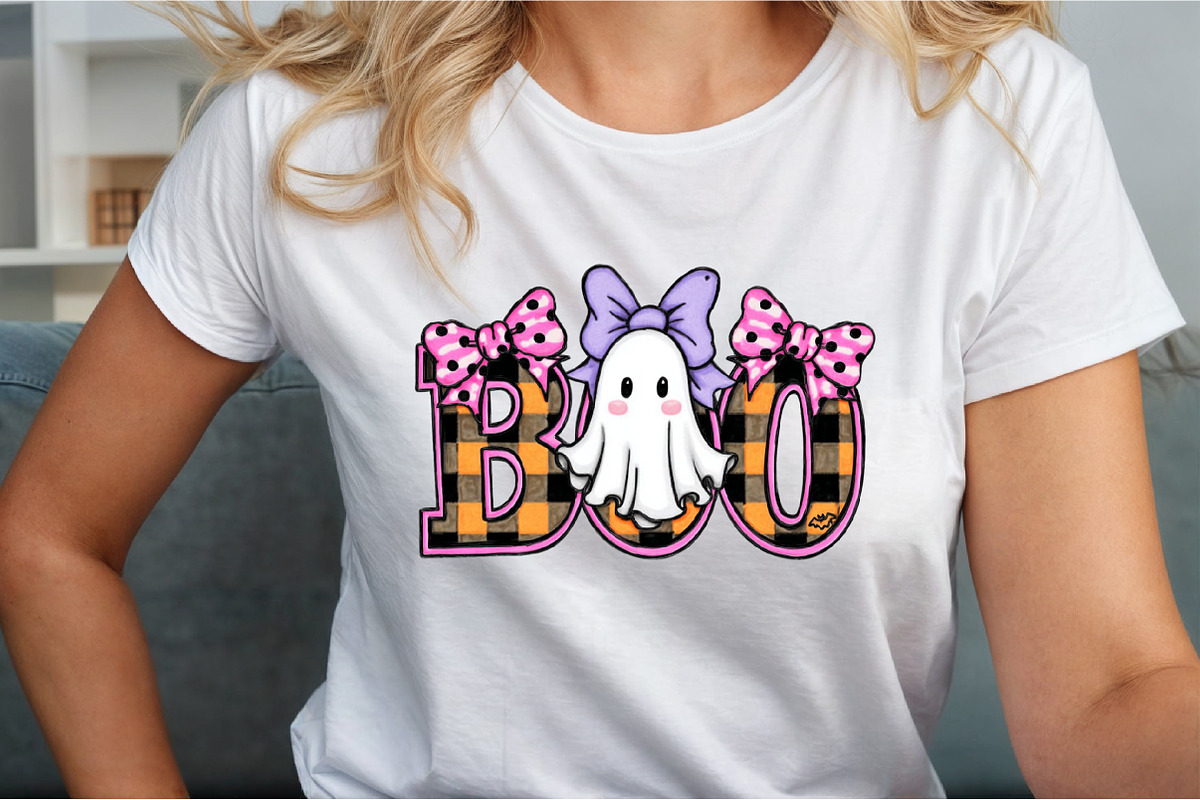 BOO Cute Halloween Ghost Checkered P, an Illustration by Sublimation Artist (Photo 6 of 9)