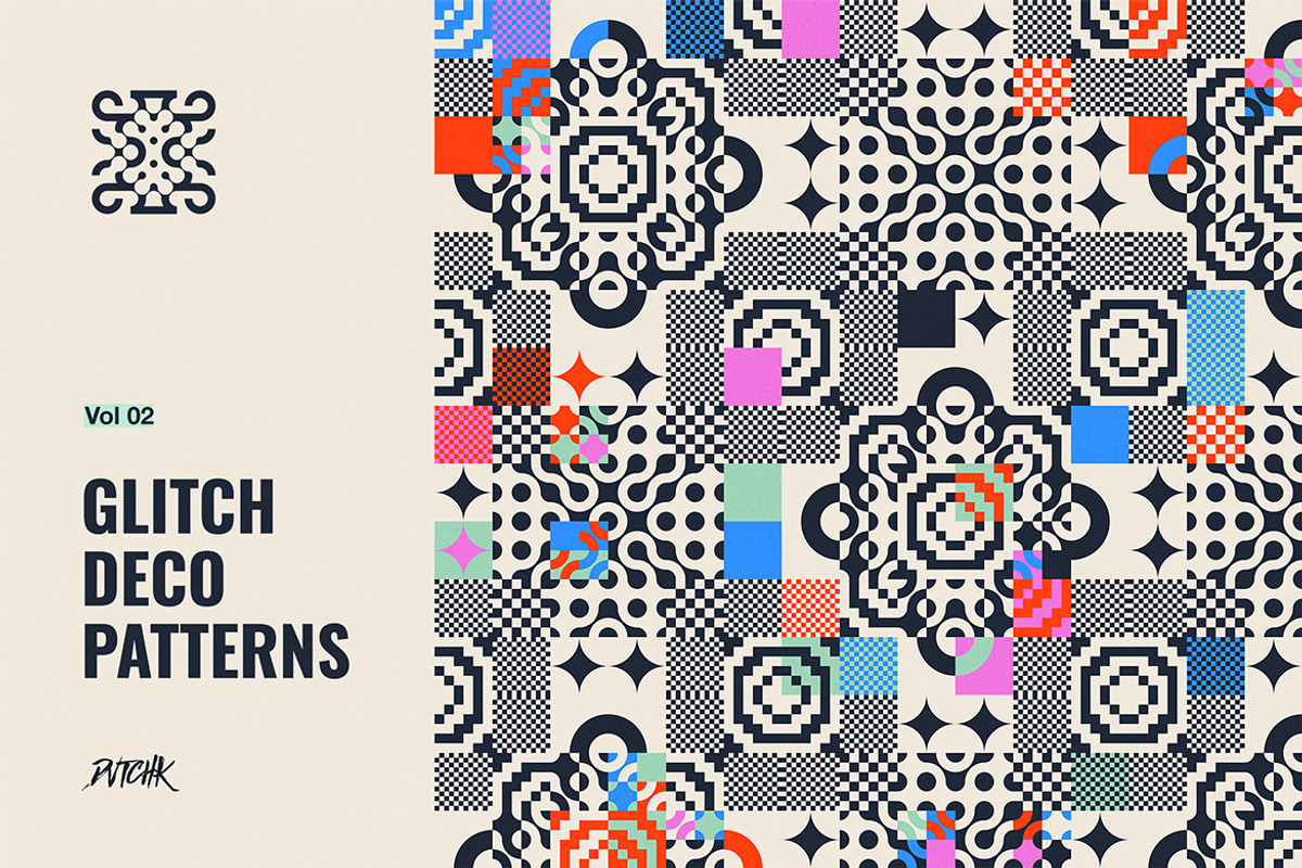 Glitch Deco Patterns Vol. 02, a Pattern Graphic by dvtchk (Photo 2 of 4)