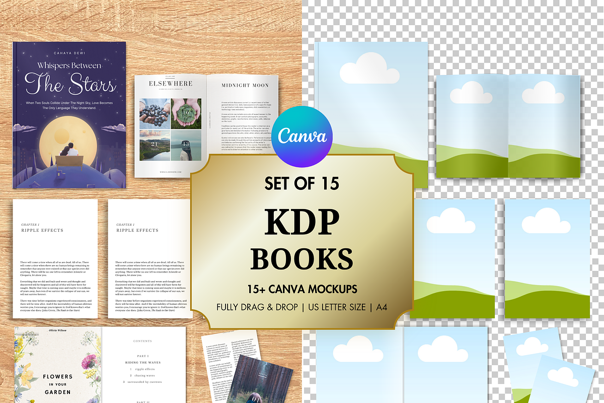 15 KDP Book Mockup Canva Templates, a Books & Magazine Mockup by Modernastic - Canva (Photo 1 of 5)