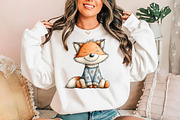 Quirky Christmas Fox Watercolor Clip, a Seasonal Illustration by YA Design (Thumbnail 6 of 7)