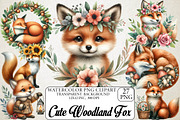 Cute Woodland Fox Clipart, an Illustration by DreamPrint404 (Thumbnail 1 of 5)