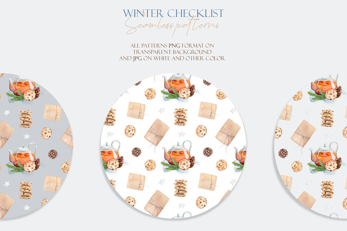 Winter Checklist Watercolor Clipart, a Seasonal Illustration by NataliArkushArt (Photo 13 of 14)