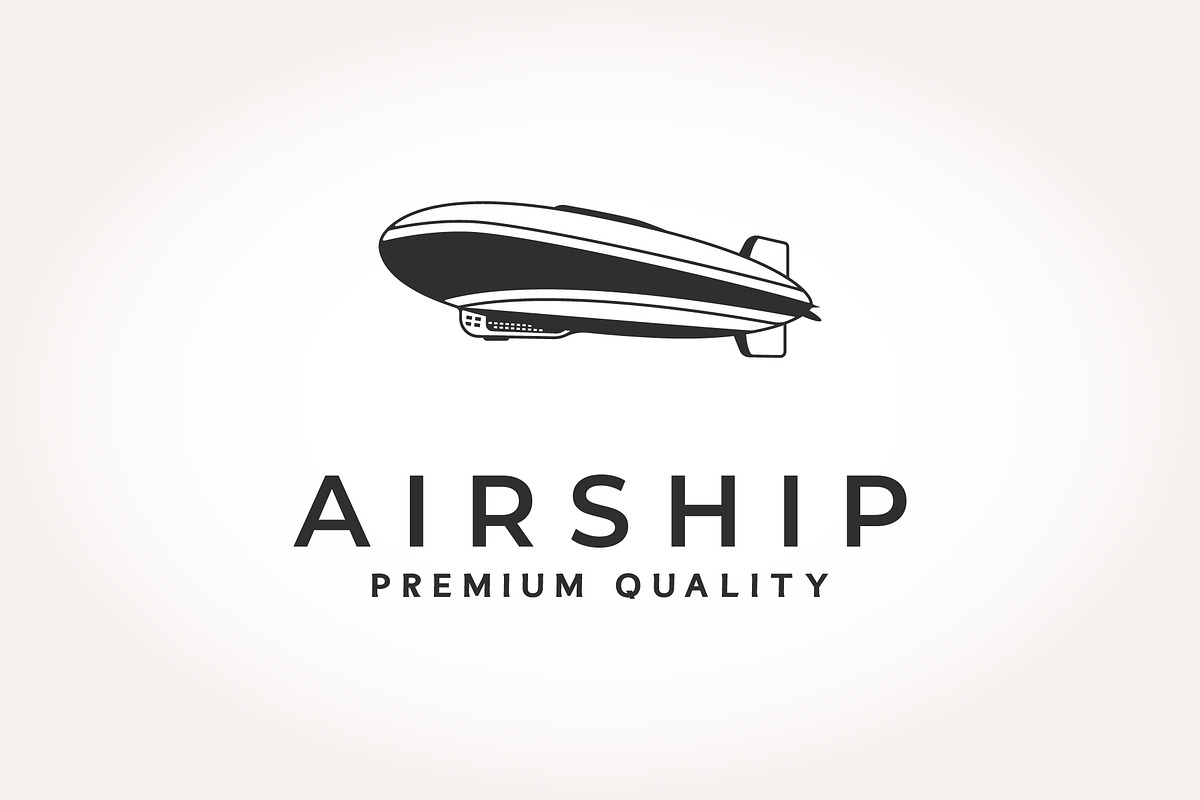 Vintage airship logo vector design, a Branding & Logo Template by PrastHF