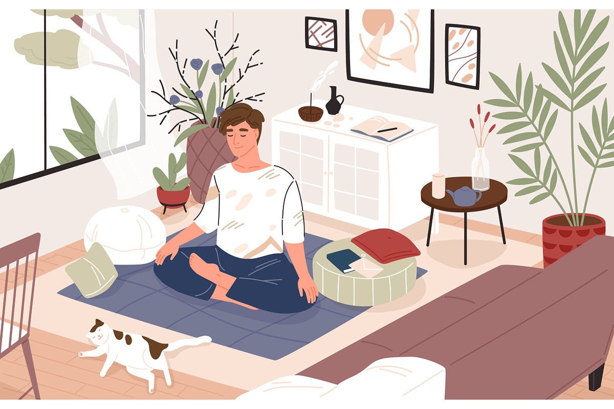Meditation at home, an Illustration by Good Studio (Photo 1 of 2)