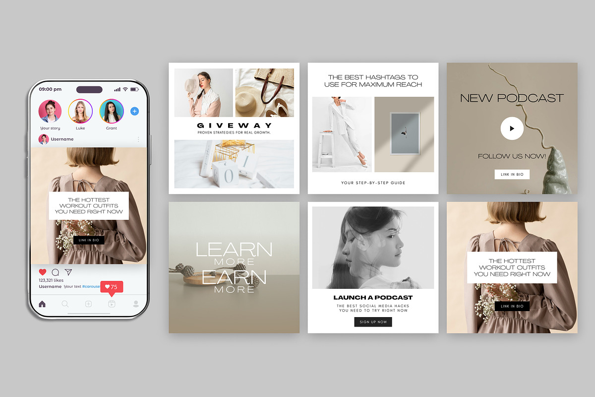 Instagram Post Template Social Media, a Social Media Template by Miyaji75 (Photo 3 of 9)
