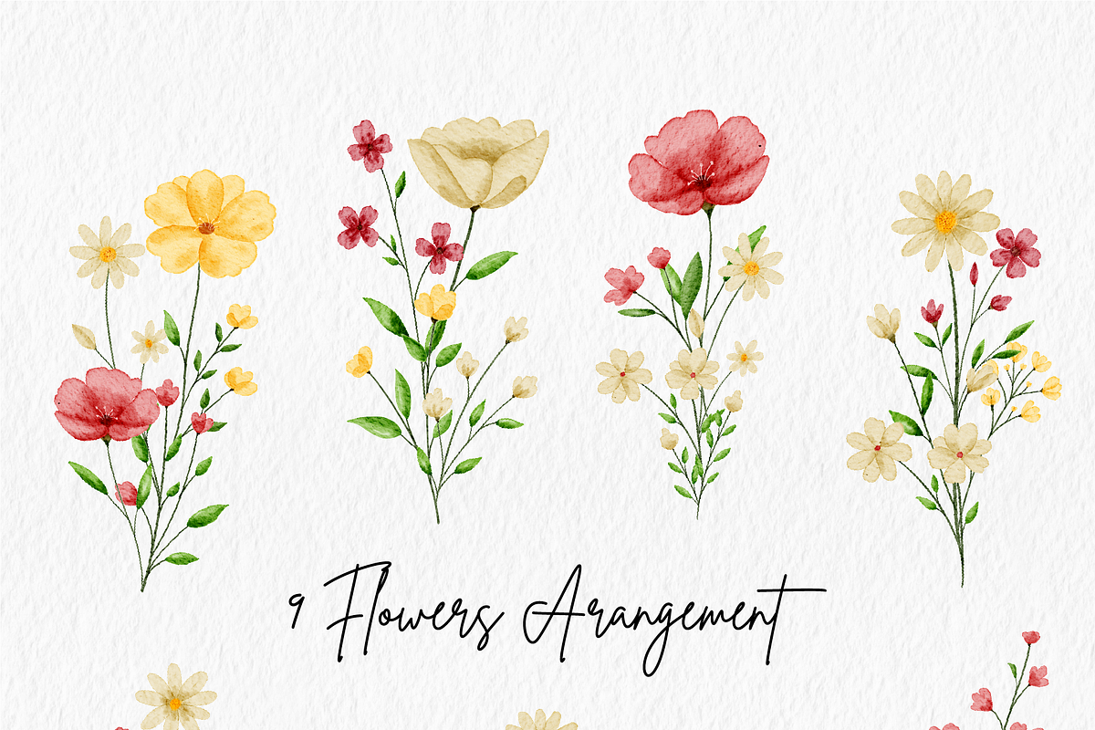 Wildflowers Watercolor Bundle, a Decorative Illustration by An Design (Photo 3 of 8)