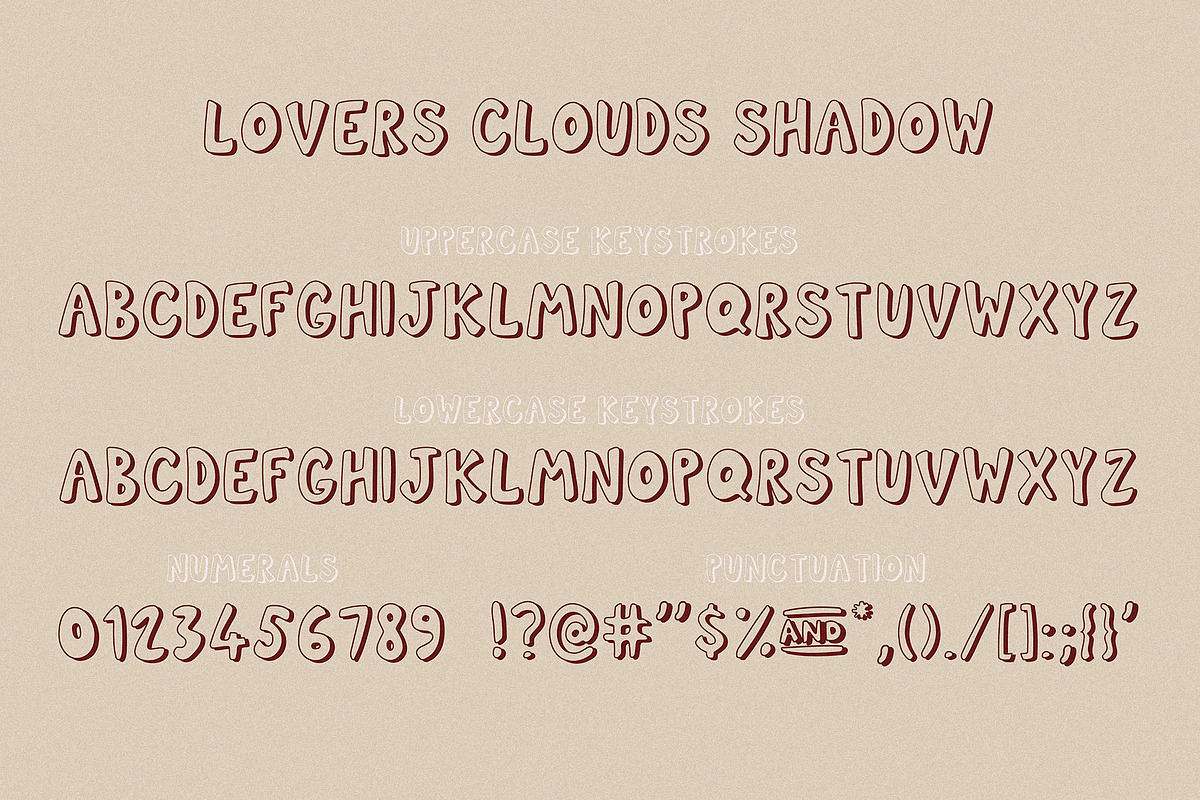 Lovers Clouds Layered Font, a Font by Anastasia Cuza (Photo 7 of 10)