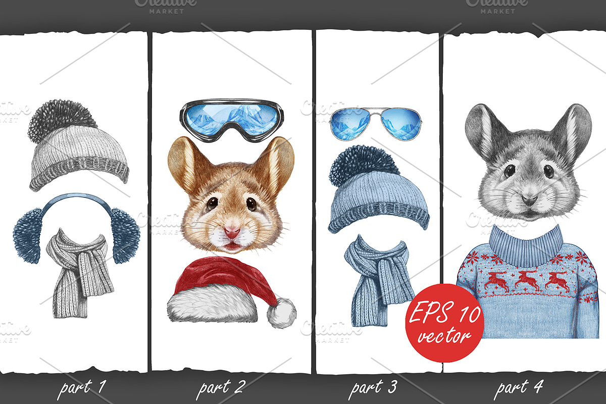 Mouse / Wintertime, an Animal Illustration by Victoria_Novak (Photo 2 of 3)