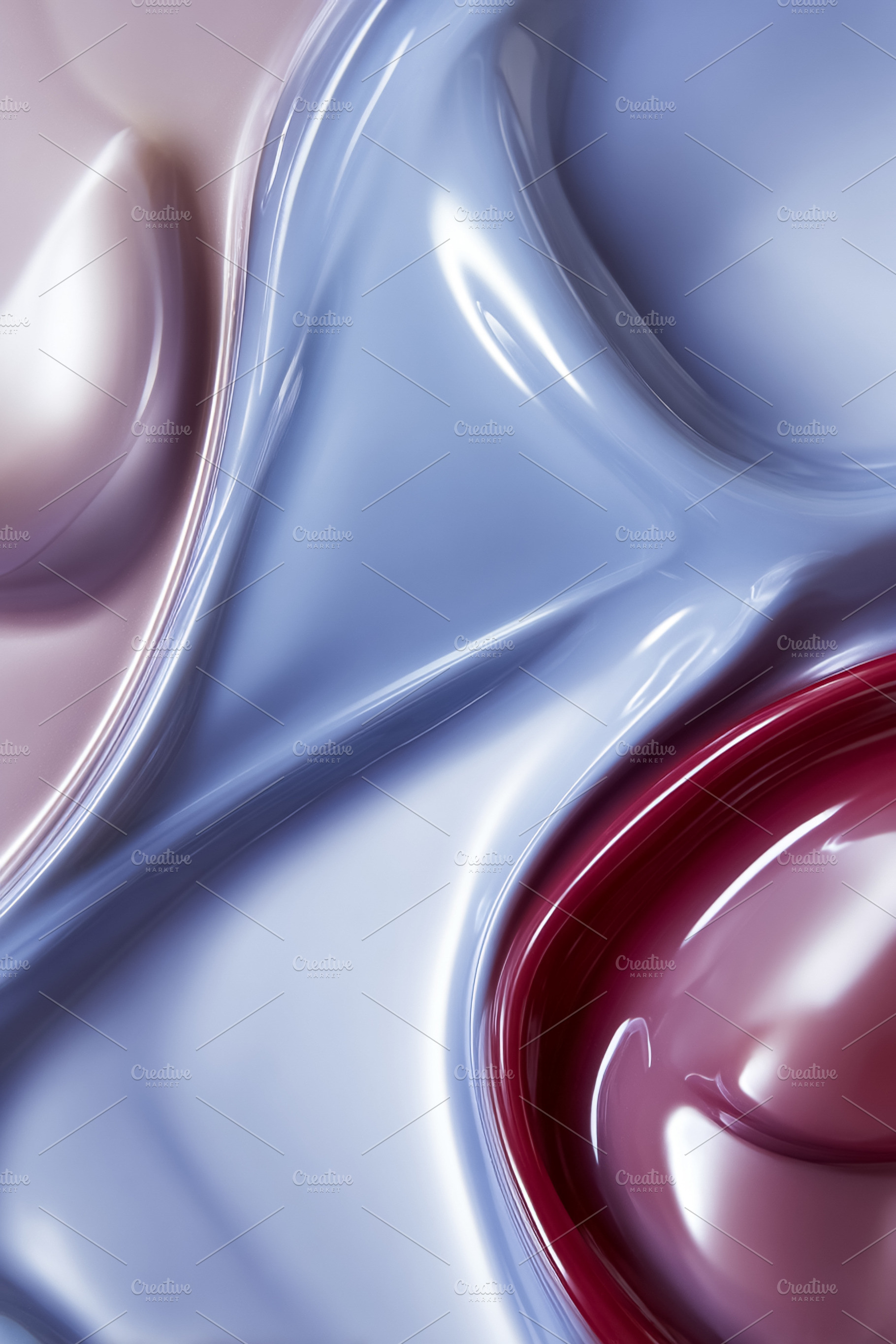 Abstract fluid waves creating a glossy textured surface with metallic reflectio, a Photo by Studio ANNA