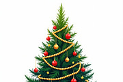 Christmas Tree on a White Background, an Illustration by Amazin_art (Thumbnail 4 of 9)