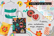 MOODS cartoon modern clipart pack, a Decorative Illustration by Virinaflora (Thumbnail 4 of 10)
