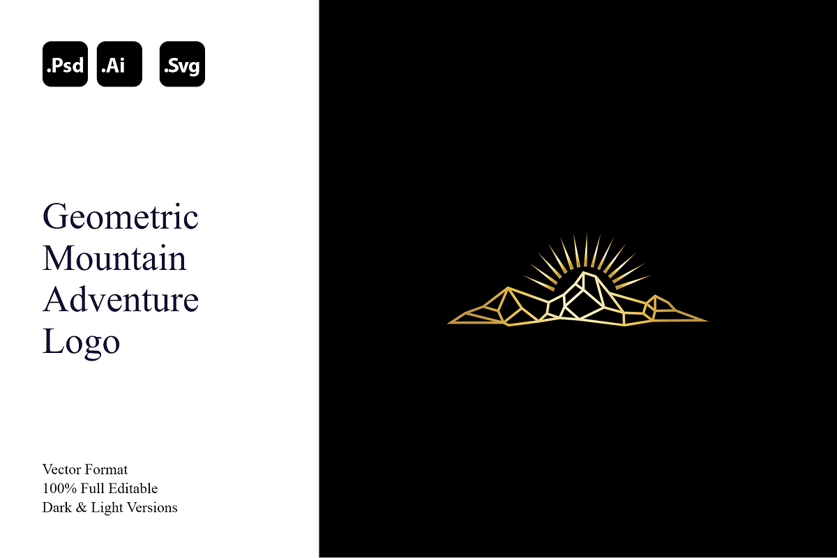 Geometric Mountain Adventure Logo, a Branding & Logo Template by Luxury Logos (Photo 1 of 4)