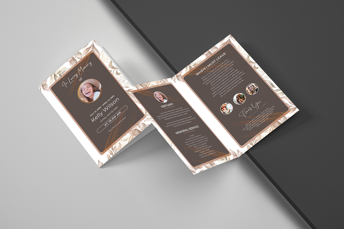 Funeral Program And Prayer Card, a Brochure Template by crazyOWL (Photo 3 of 8)