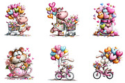 Watercolor Valentine Animals Clipart, an Illustration by CreationArt (Thumbnail 3 of 8)