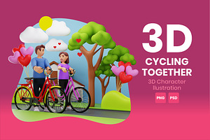 Cycling Together 3D Character