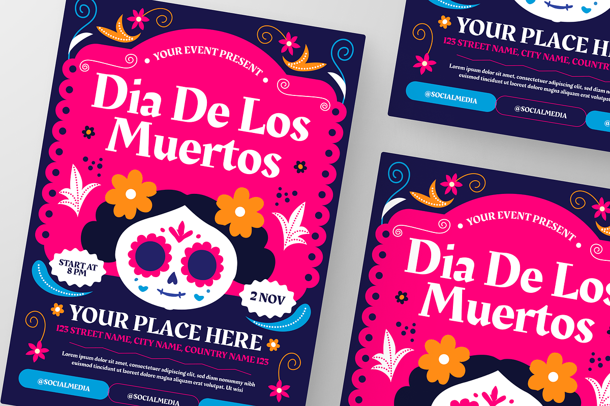 Dia De Los Muertos Flyer, a Flyer Template by Annora Studio (Photo 2 of 6)
