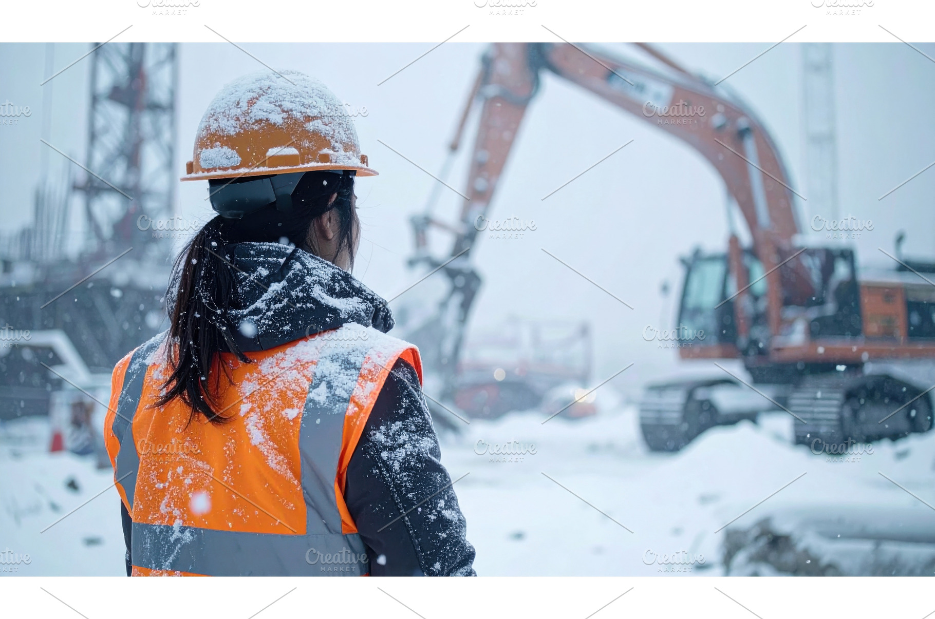 Construction worker wearing orange, an Industrial Photo by Igor Tichonow