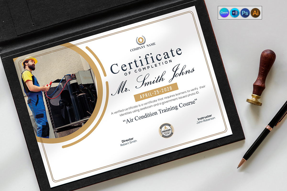 Certificate Template, a Stationery Template by DesignDevisers (Photo 2 of 10)