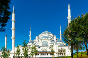 Camlica Mosque white mosque in Istanbul, Turkey, an Architecture Photo by Vapi