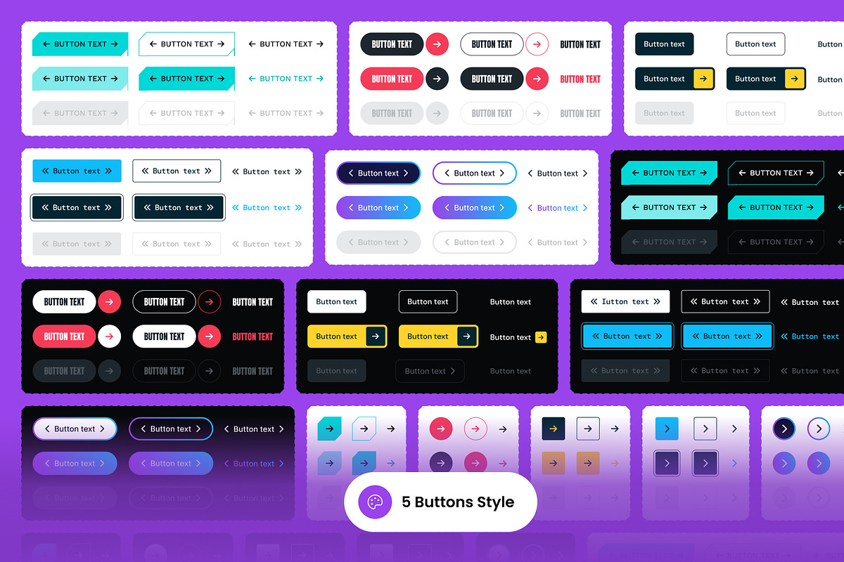 Figma Component - UI Buttons Kit #2, an UI Kit Template by SLAB! Design (Photo 3 of 3)