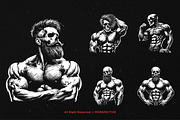 10 Bundle Dark Art Skull Bodybuilder, an Illustration by Morspective (Thumbnail 5 of 7)