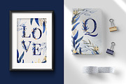 Deep Blue Alphabet Watercolor Set, a Work Illustration by Julia M. Watercolor (Thumbnail 15 of 17)
