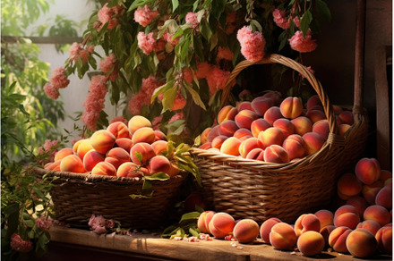 Aromatic Peaches bunch fruit harvest, a Food & Drink Photo by Ylivdesign