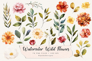 Watercolor Wild Flowers