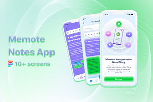Memote - Note-Taking App, an UI Kit Template by MUIs