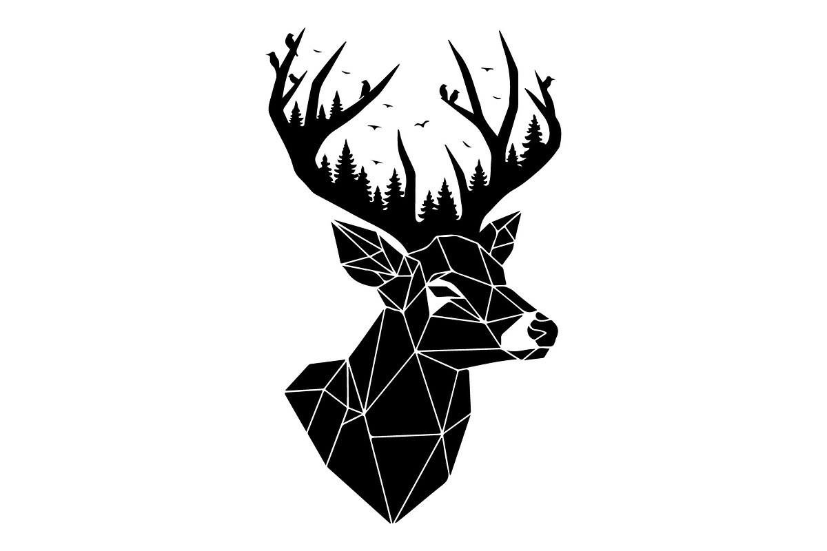 Deer Antler Silhouette Bundle, an Object Illustration by yasushie (Photo 20 of 31)