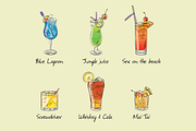 Cocktail set 3. Vector illustrations, a Food Illustration by Svitlo illustrations (Thumbnail 5 of 8)