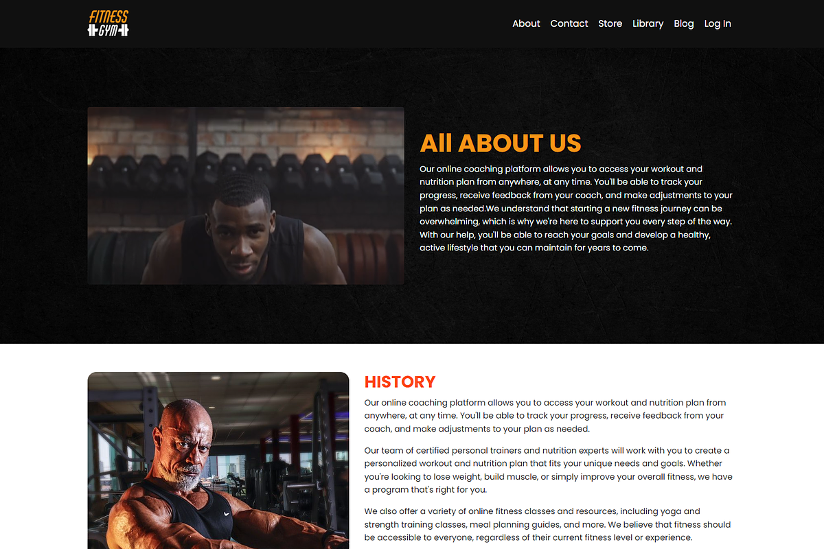 Kajabi Dark Fitness Website Theme, a Landing Page Template by ZohairKhanLtd (Photo 4 of 10)