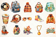 Watercolor Hip Hop Autumn Clipart, an Illustration by Rose Art (Thumbnail 2 of 7)