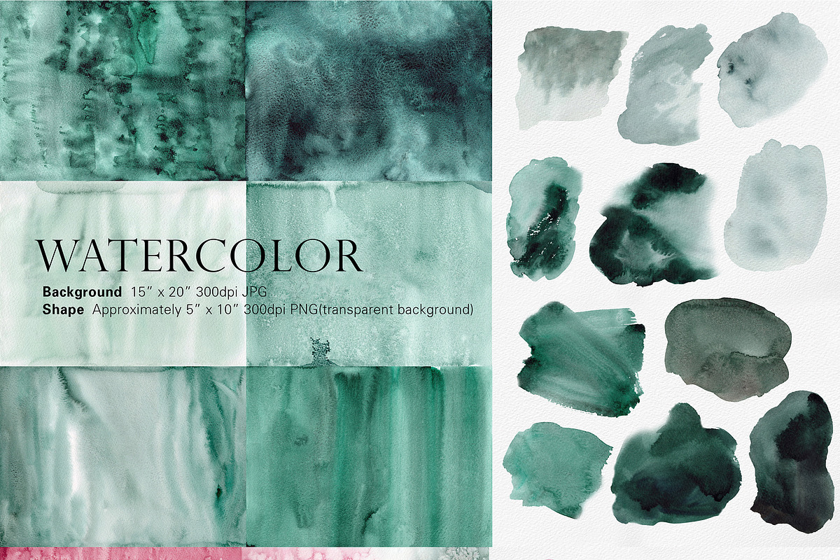 Watercolor Bundle-Background&Shape, a Texture Illustration by Beigetime (Photo 2 of 13)