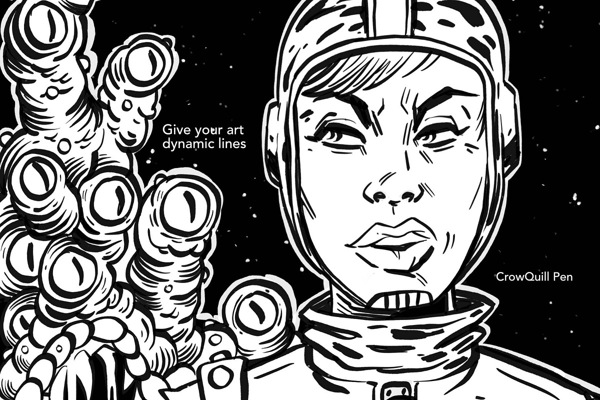 Procreate Vintage Comic Ink Brushes, a Brush Add-On by Ink Gang Boss (Photo 6 of 9)