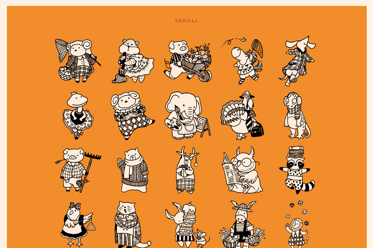 100 Hand Drawn Elements -Animals-, an Animal Illustration by Michael Rayback Design (Photo 2 of 3)