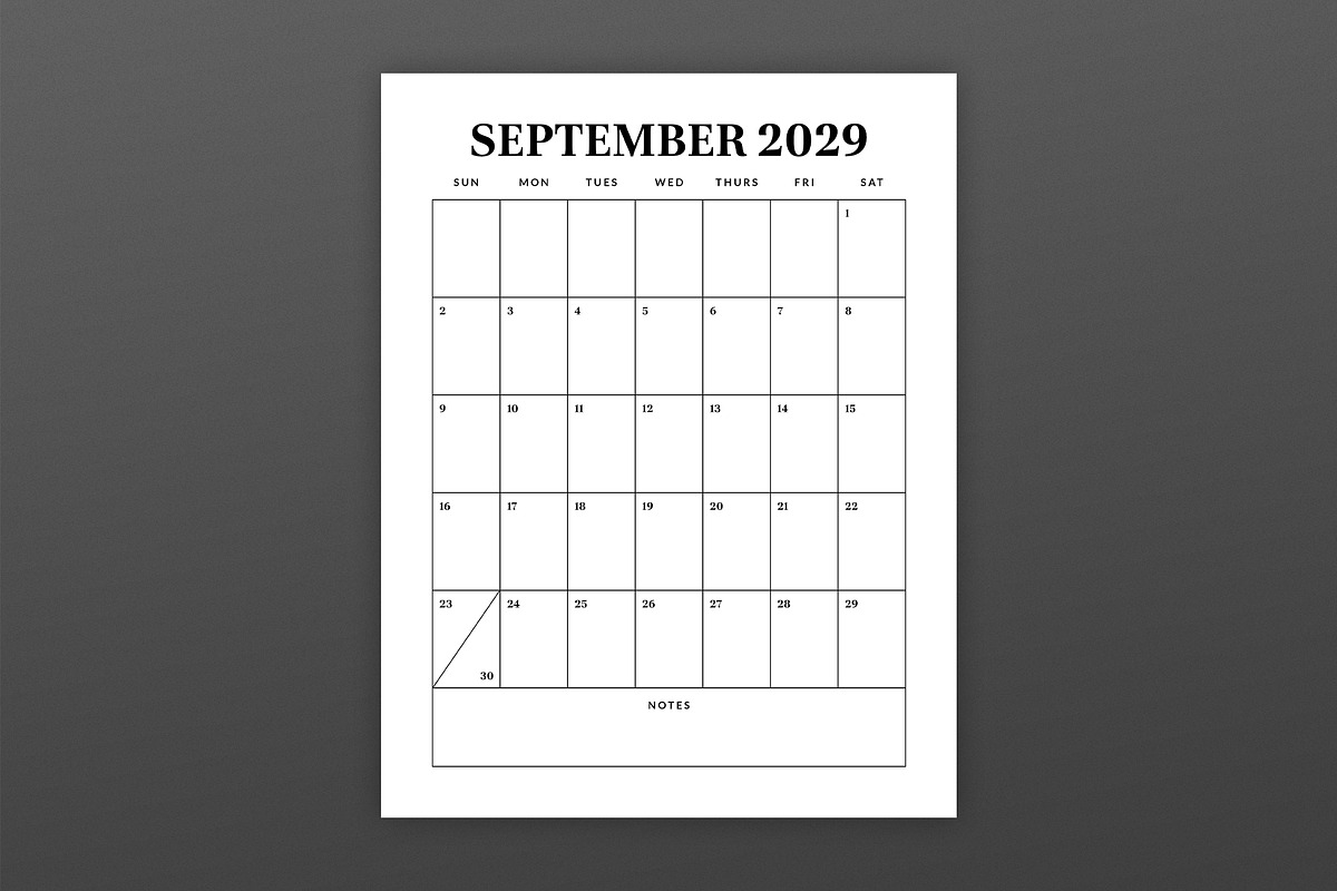 2029 Vertical 8.5x11 Inch Calendar, a Stationery Template by Running With Foxes (Photo 4 of 5)