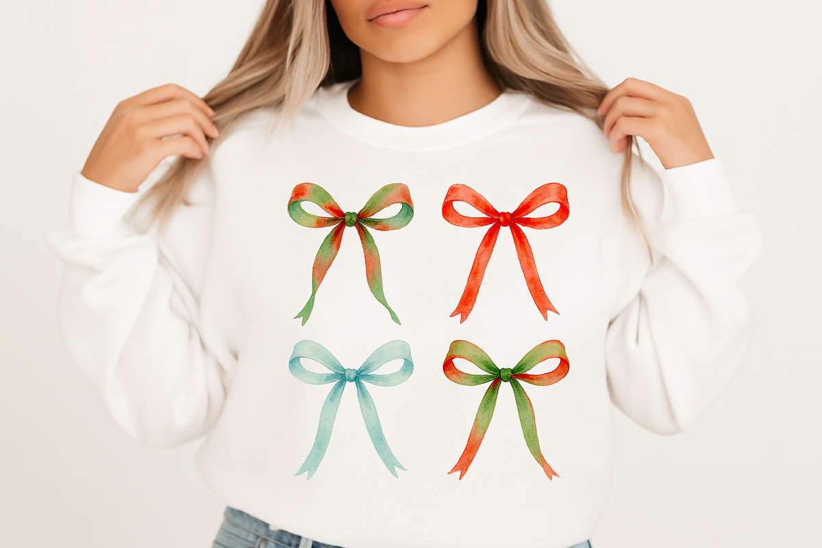Preppy Christmas Bow PNG, an Illustration by Libby Wishes (Photo 3 of 8)