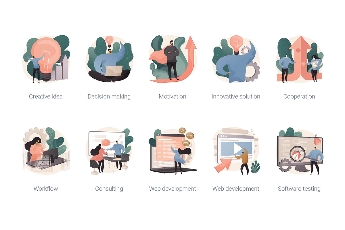 100 IT business vector illustrations, a Templates & Theme by Visual Generation (Photo 9 of 13)