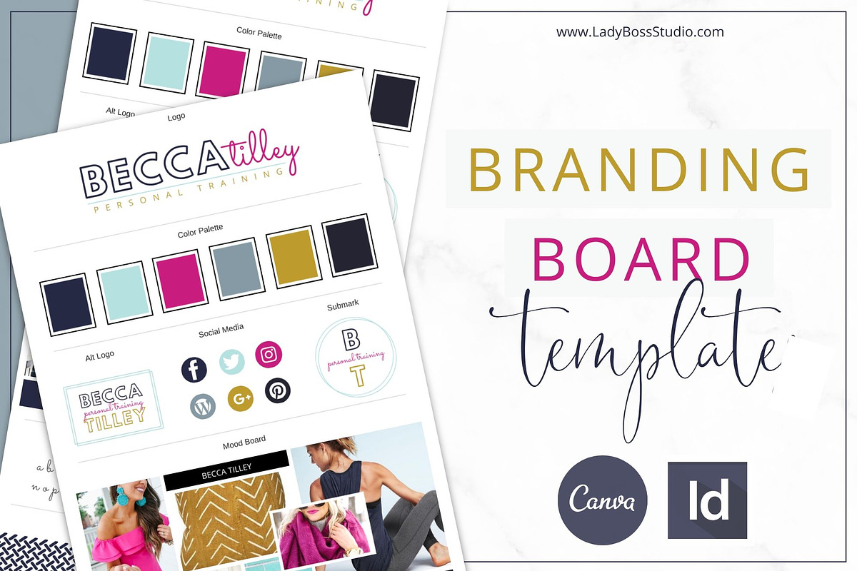 Branding Board Template Canva IND, a Branding & Logo Template by Lady Boss Studio (Photo 1 of 3)
