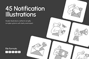 45 Notification Illustrations, a Work Illustration by Prosymbols (Thumbnail 1 of 10)
