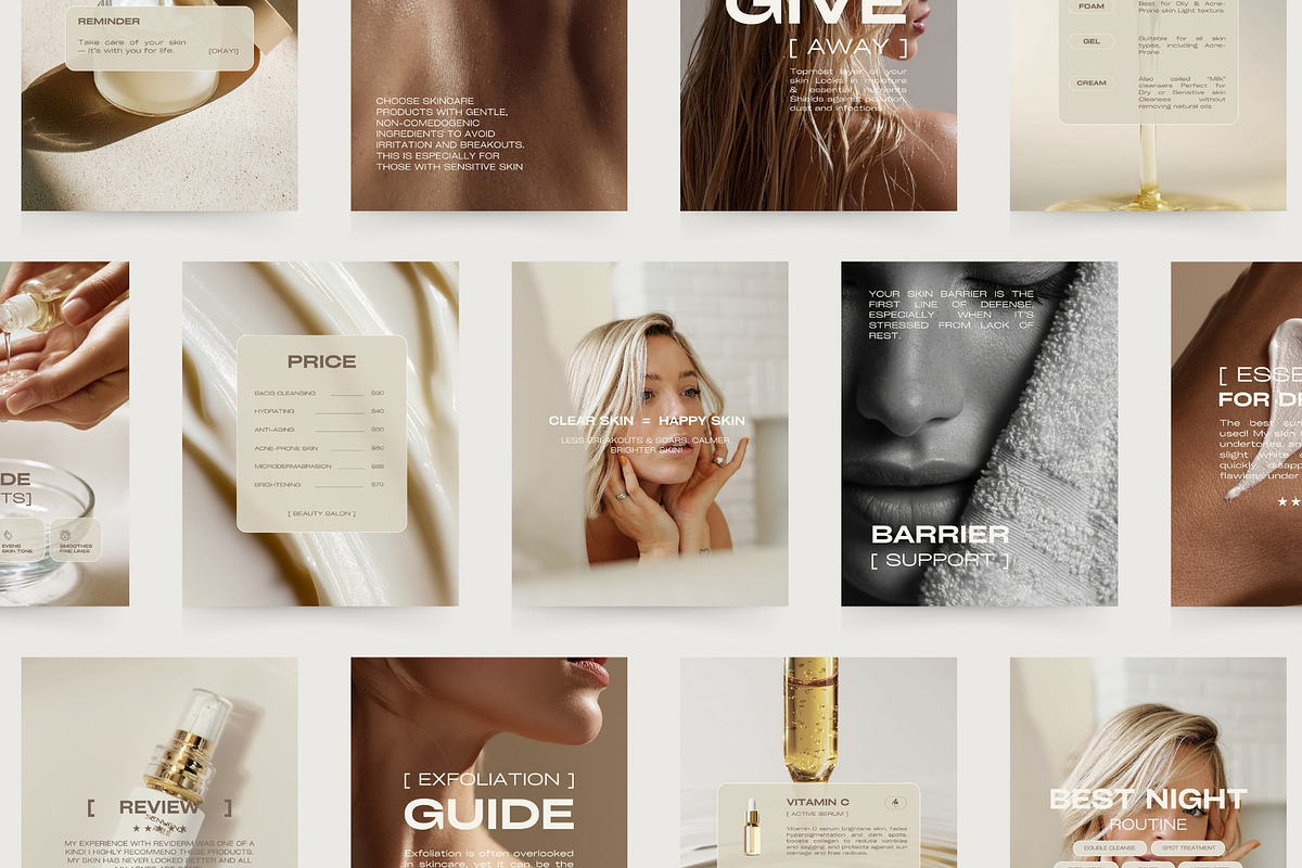 800 Beauty Instagram Content Kit, a Social Media Template by Instprofi | Studio Estimo (Photo 2 of 26)