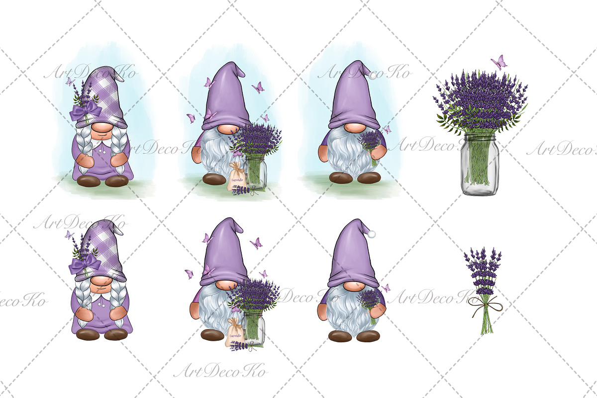 Lavender Gnome PNG Clipart, a Person Illustration by DekoArt (Photo 2 of 3)