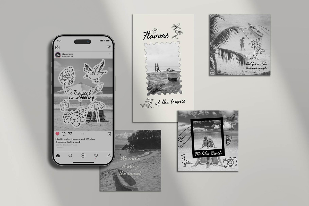 Tropical Doodle - Hand-Drawn Set, a Seasonal Illustration by Invisual Studio (Photo 10 of 13)