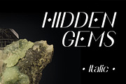 Hidden Gems - Regular Oblique, a Font by Full Circle Design Studio (Thumbnail 1 of 2)
