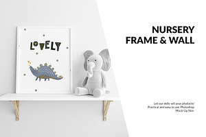 Nursery Wall & Frame Mockups, a Product Mockup by mock-ups