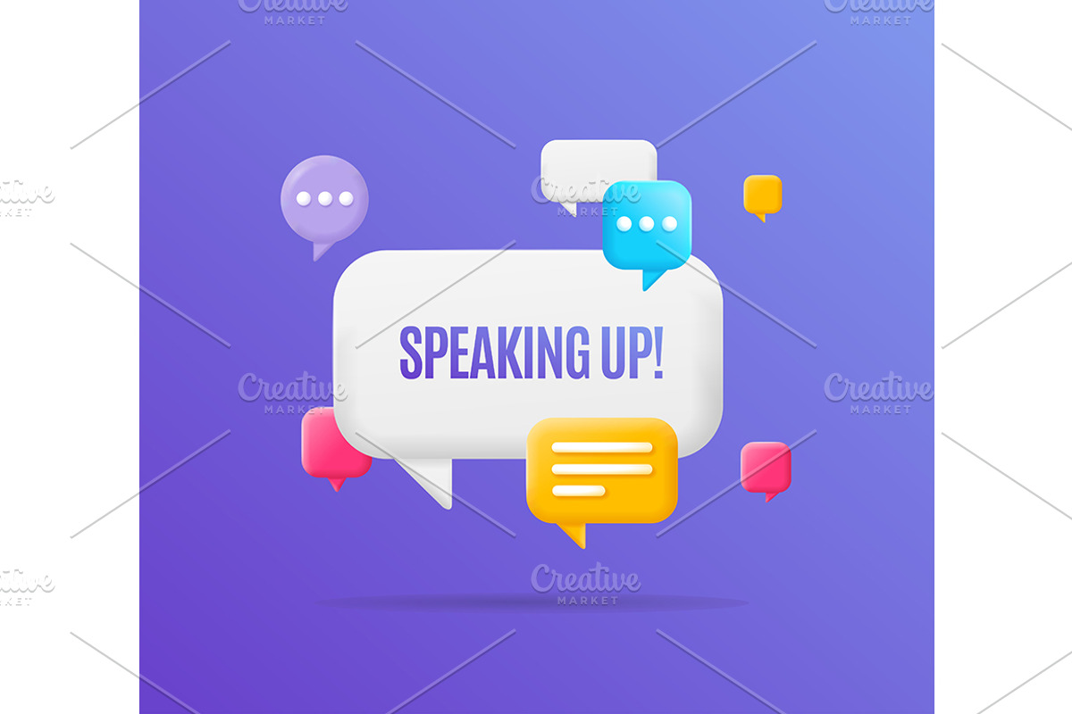 3d Lets Talk Banner Concept Cartoon, an Object Graphic by Vector and Templates (Photo 2 of 2)