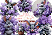 Watercolor Easter Bunny Bouquet, an Illustration by DreamArtGraphic (Thumbnail 1 of 4)