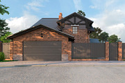 A Chalet house with a garage, an Architecture 3D Model by profdesign (Thumbnail 4 of 21)