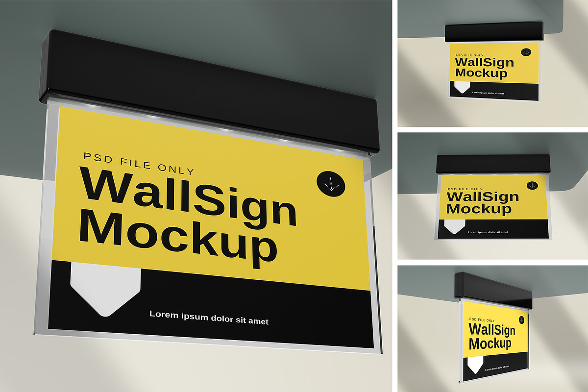 Wall Sign mockup, an Advertising Mockup by Twins_studio926 (Photo 1 of 5)